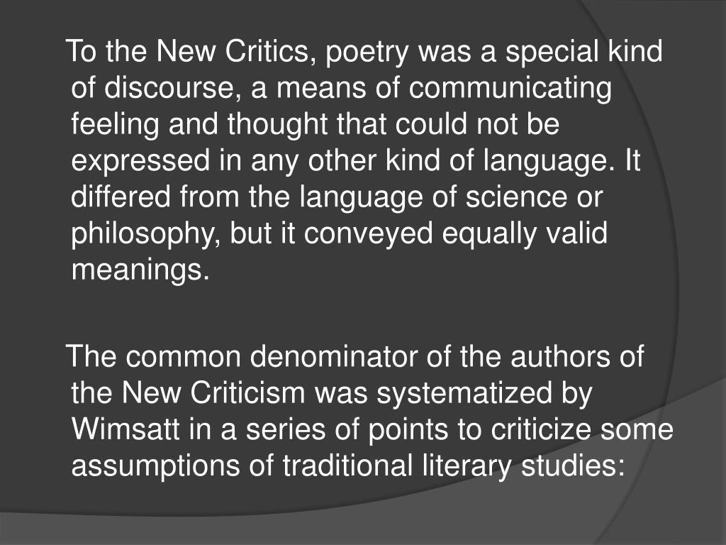 PPT New Criticism PowerPoint Presentation, free download ID2088083