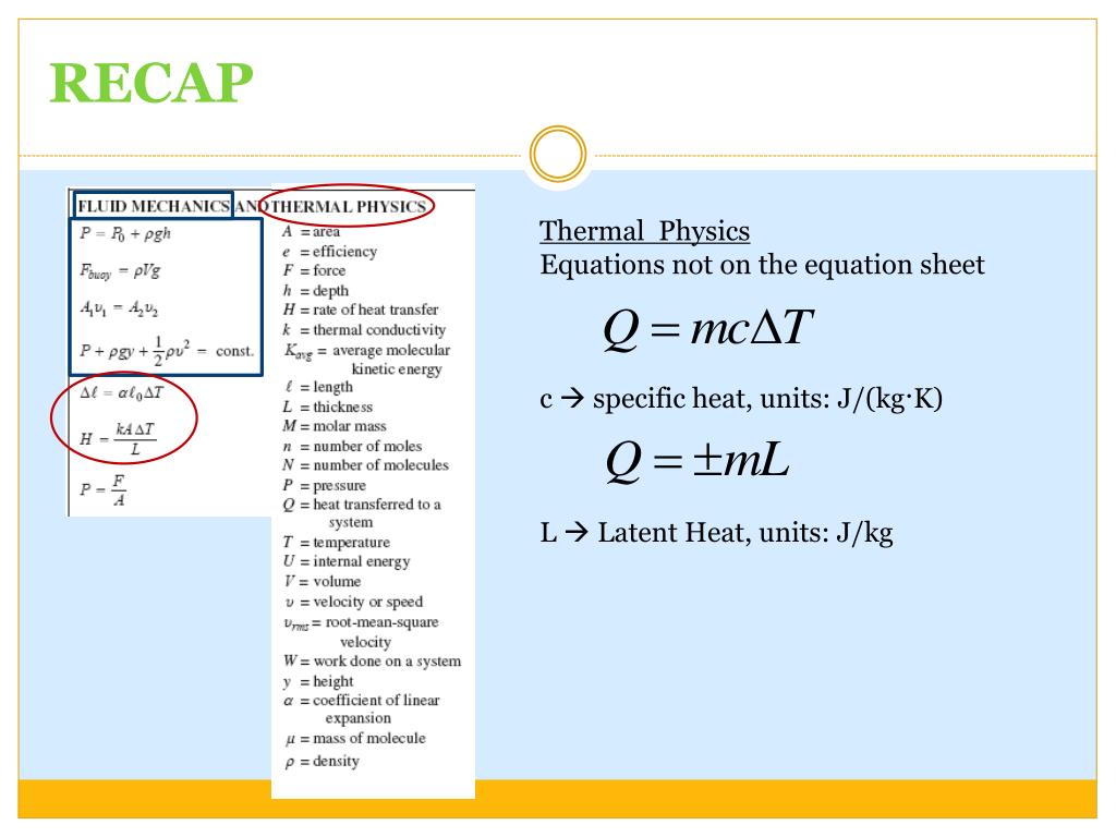 Spice of Lyfe Physics Formula For Latent Heat