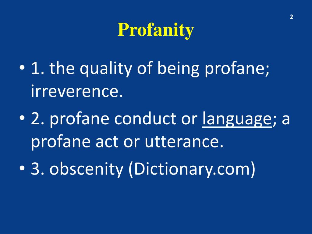 PPT Profanity PowerPoint Presentation, free download ID2088650
