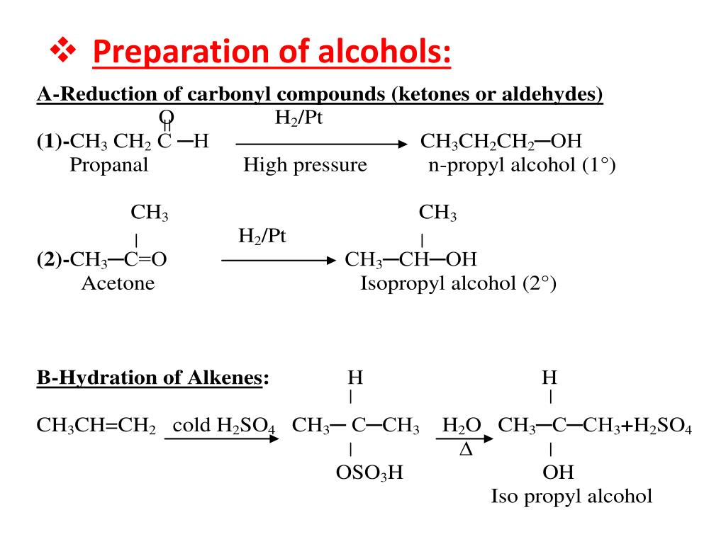 PPT Preparation &Reactions of alcohols PowerPoint Presentation ID