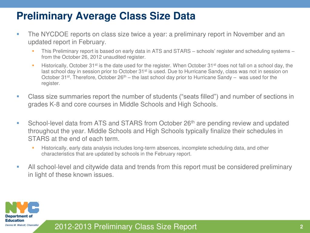PPT Preliminary Average Class Size Data PowerPoint Presentation, free