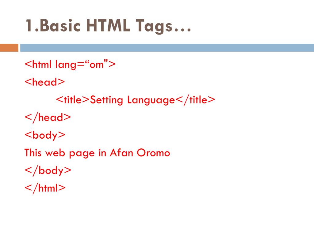 PPT Chapter Two HTML Tags PowerPoint Presentation, free download ID