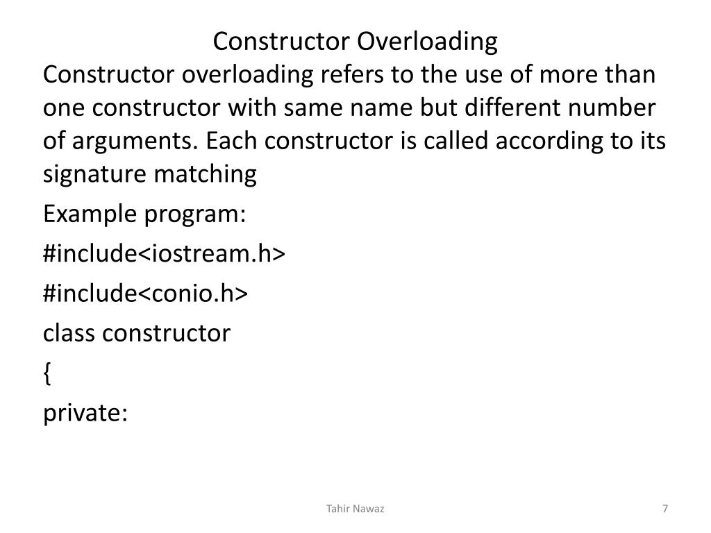 PPT Constructors, Copy Constructors, constructor overloading, function overloading PowerPoint