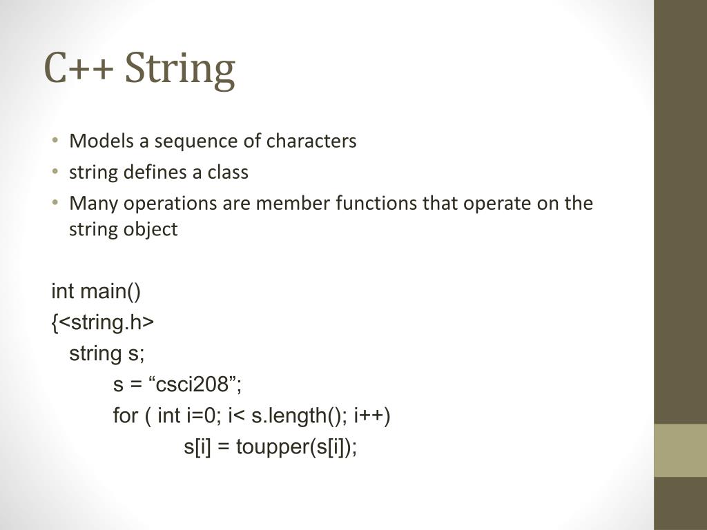 PPT CStrings, Arrays, and String Class PowerPoint Presentation, free