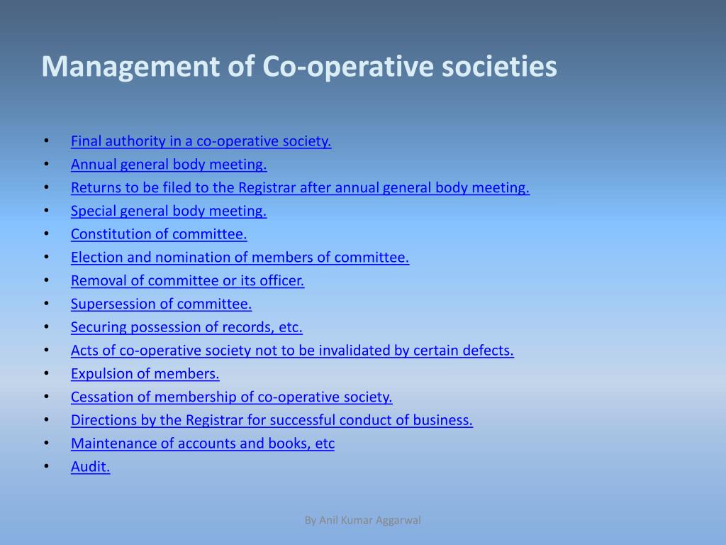 PPT Management of Cooperative societies PowerPoint Presentation