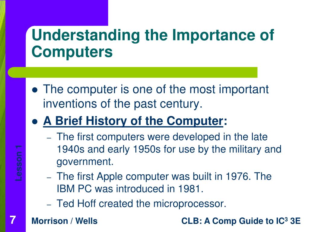 PPT Lesson 1 Computers and Computer Systems PowerPoint Presentation
