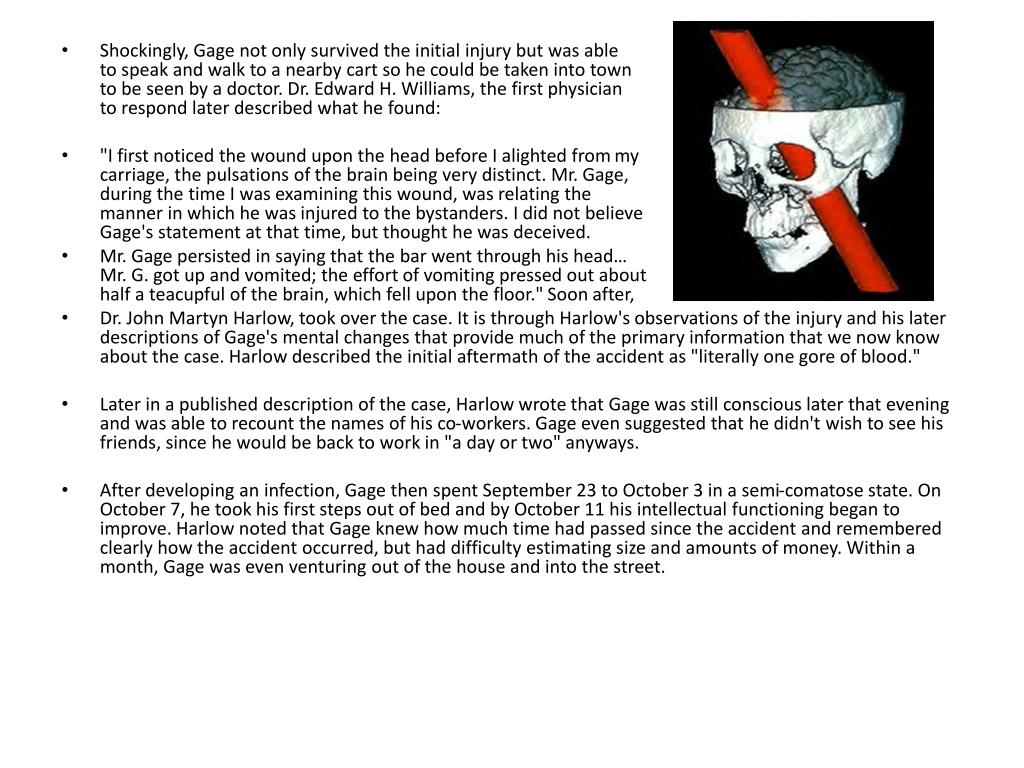 PPT The Strange Case of Phineas Gage PowerPoint Presentation, free