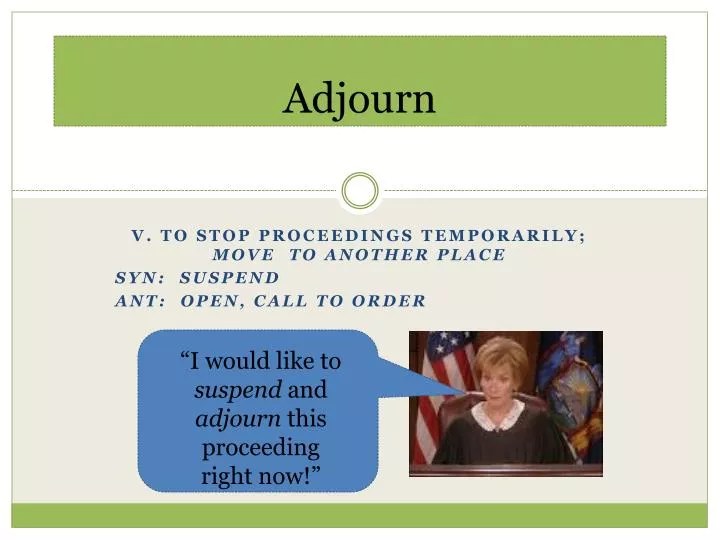 PPT Adjourn PowerPoint Presentation, free download ID2106828