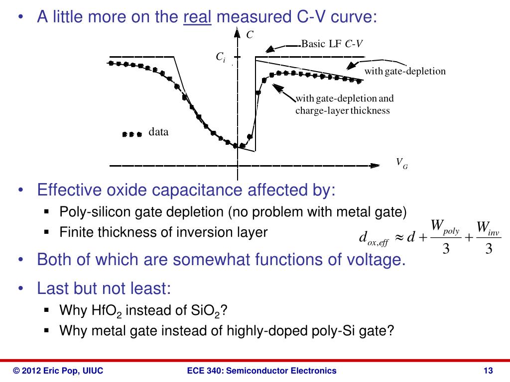 PPT ECE 340 Lecture 33 MOS capacitor Threshold Voltage PowerPoint