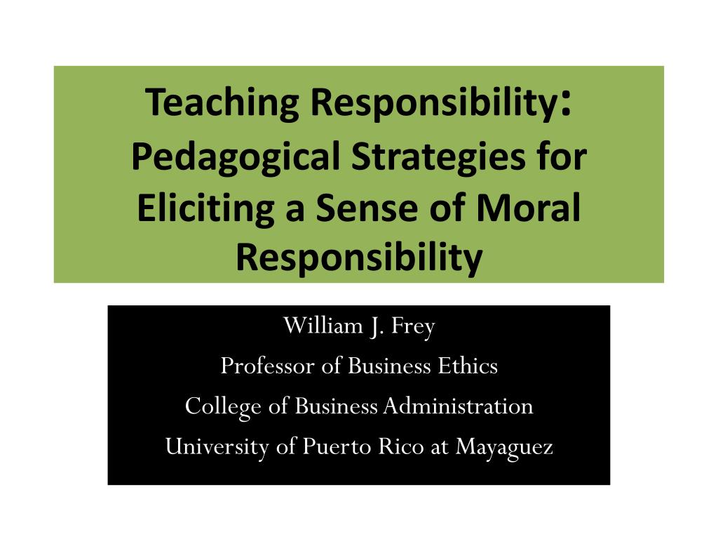 PPT Teaching Responsibility Pedagogical Strategies for