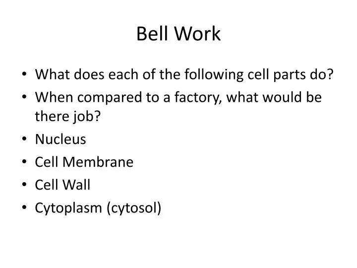 PPT Bell Work PowerPoint Presentation, free download ID2127462