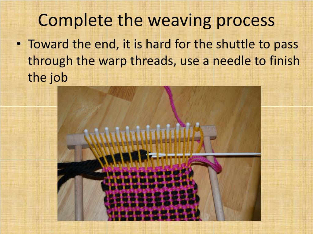 PPT Using a hand loom to weave a small hand purse PowerPoint