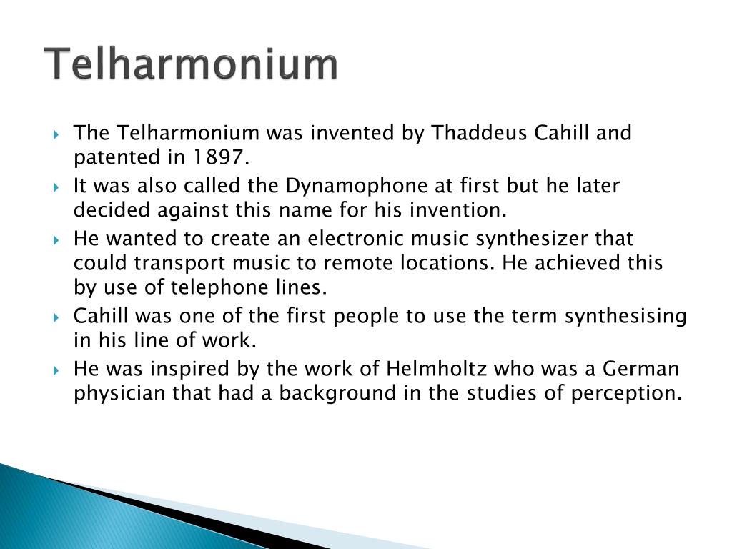 PPT Early Electronic Instruments Theremin & Telharmonium PowerPoint Presentation ID2132893