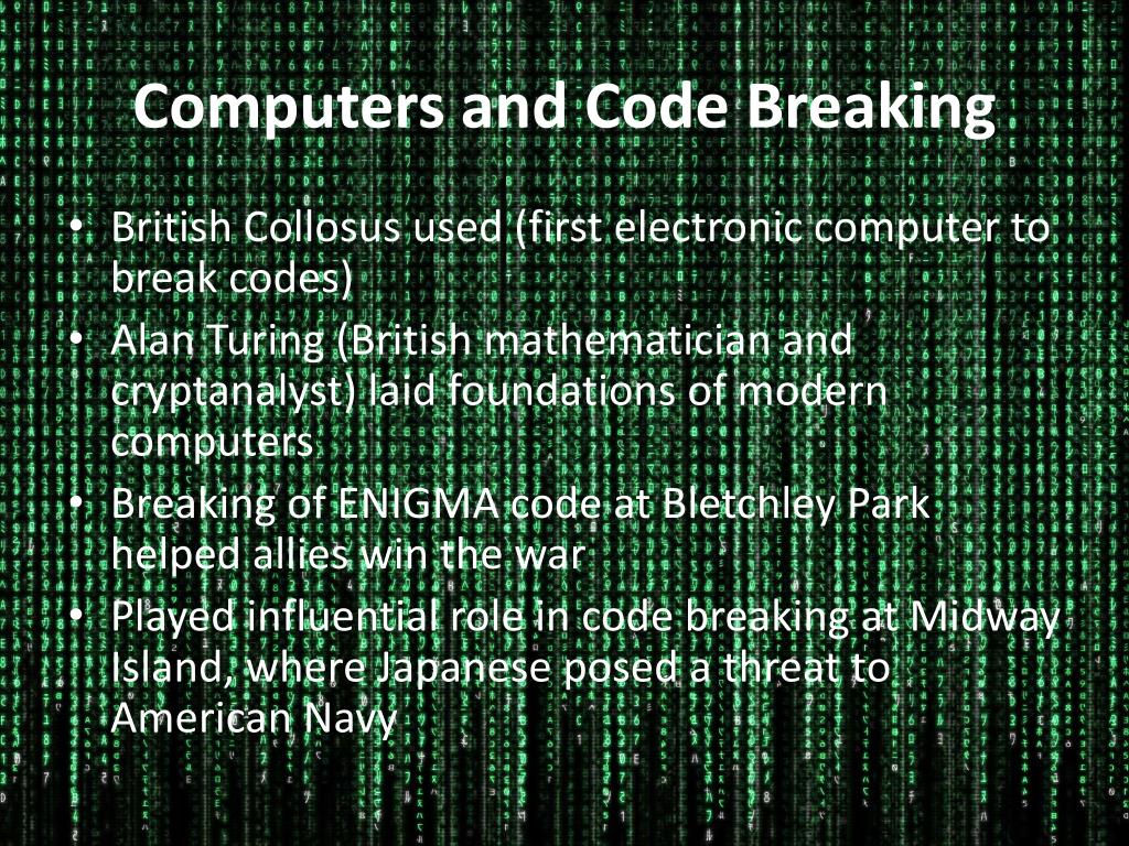 PPT Computers and Code Breaking PowerPoint Presentation, free