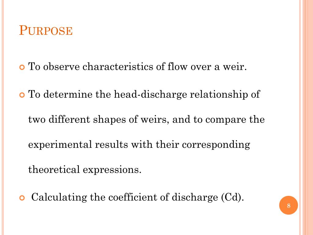 PPT Experiment (6) Flow over weirs PowerPoint Presentation, free