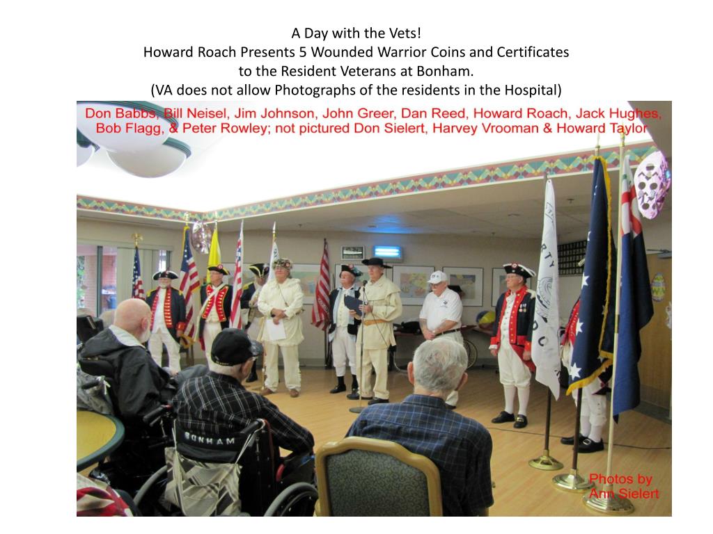 PPT Dan Reed addressing the Veterans at the VA Hospital in Bonham