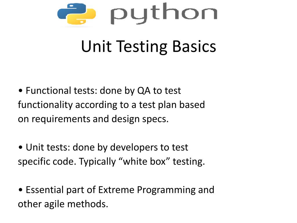 PPT Unit Testing Using PyUnit PowerPoint Presentation, free download