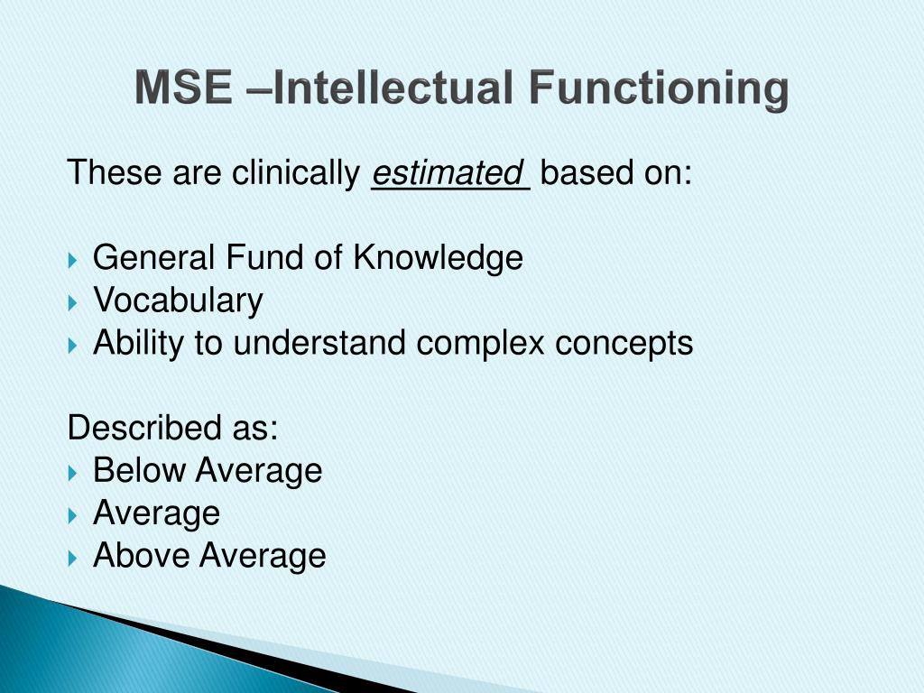 PPT Introduction to Mental Status Examination (MSE) PowerPoint