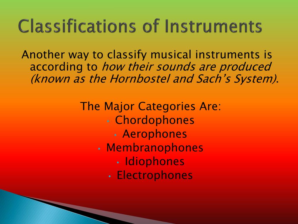 PPT Families and Classifications of Instruments PowerPoint
