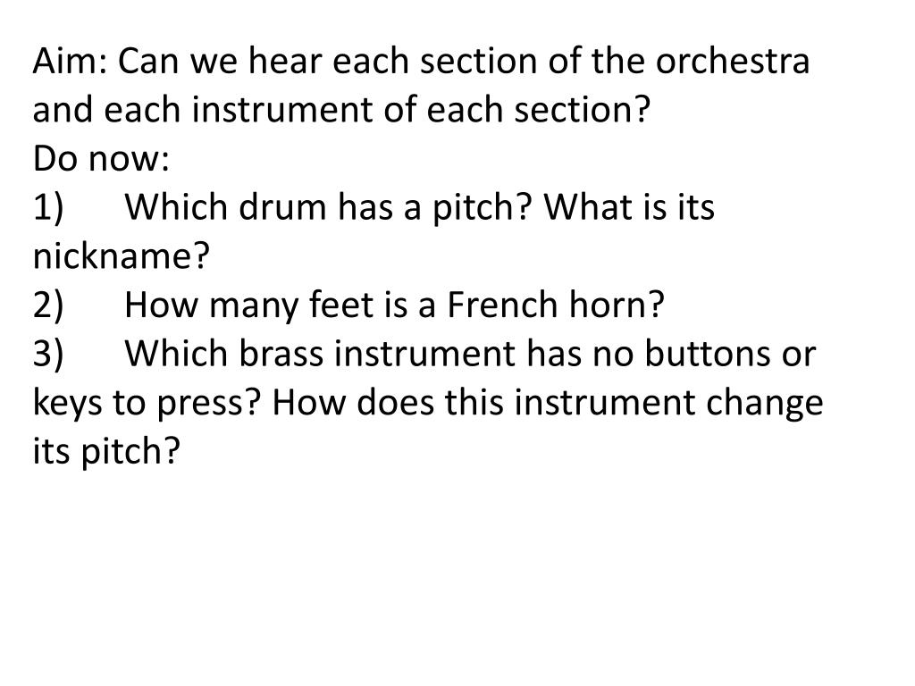 PPT INSTRUMENTS OF THE ORCHESTRA PowerPoint Presentation, free