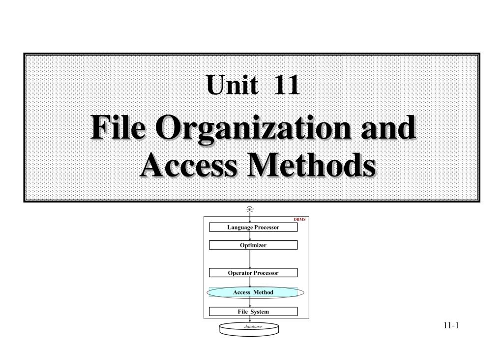 PPT Unit 11 File Organization and Access Methods PowerPoint