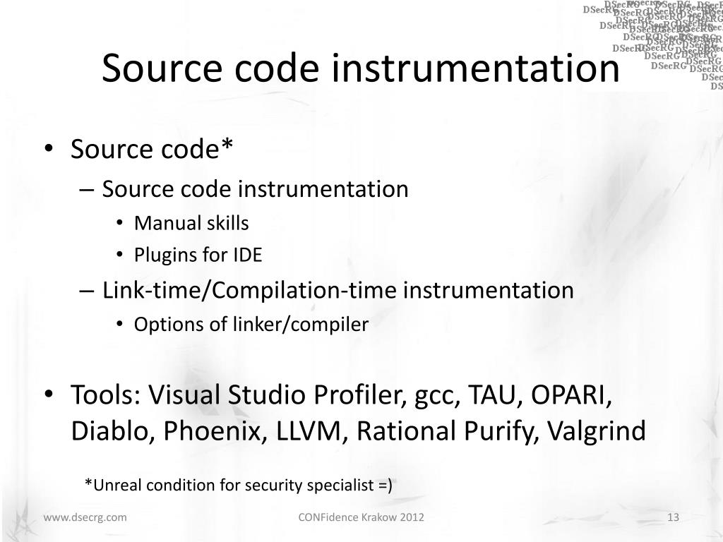 PPT Light and Dark side of Code Instrumentation PowerPoint