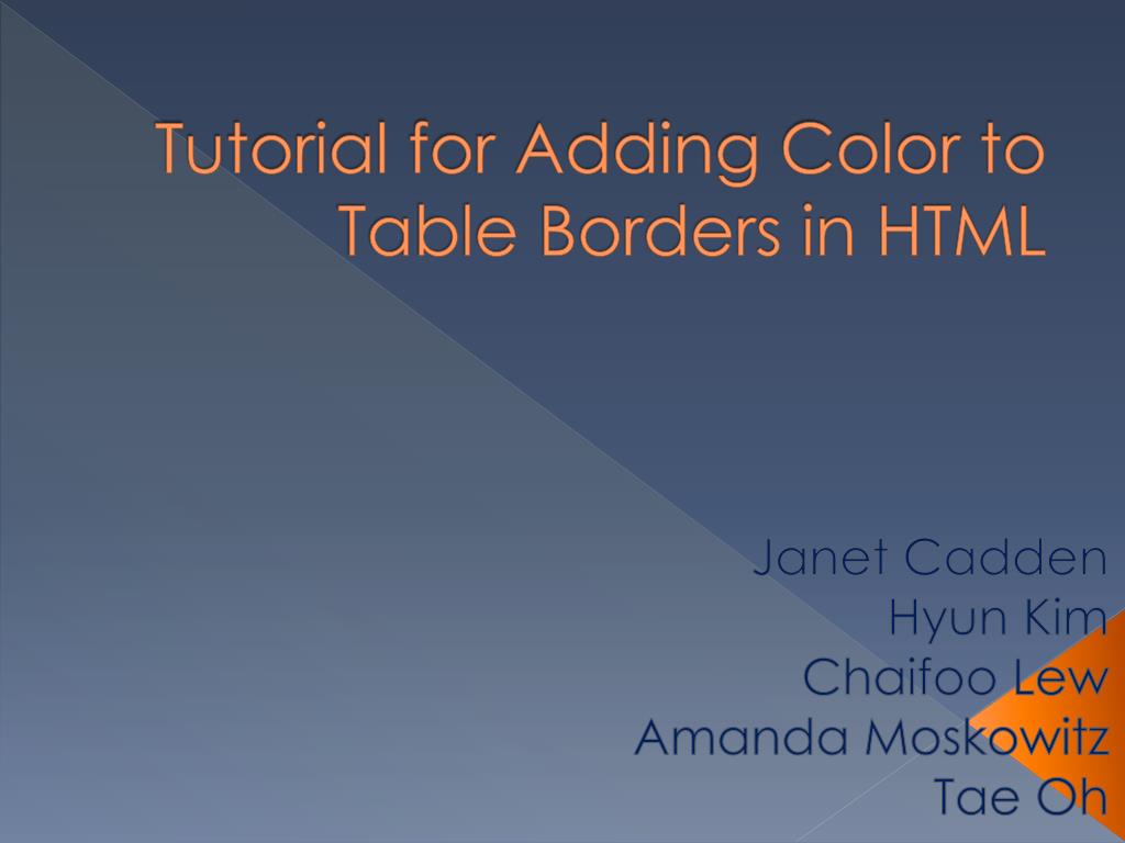 PPT Tutorial for Adding Color to Table Borders in HTML PowerPoint