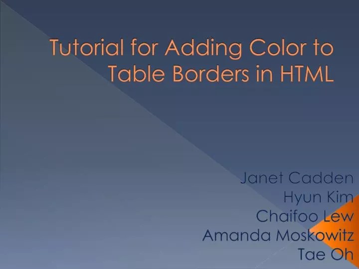 PPT Tutorial for Adding Color to Table Borders in HTML PowerPoint