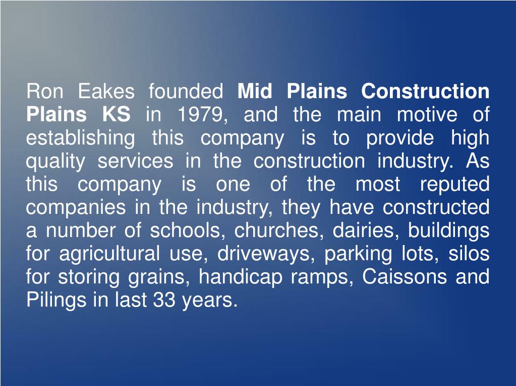 PPT Mid Plains Construction Plains KS Is A Company That Offers R PowerPoint Presentation ID