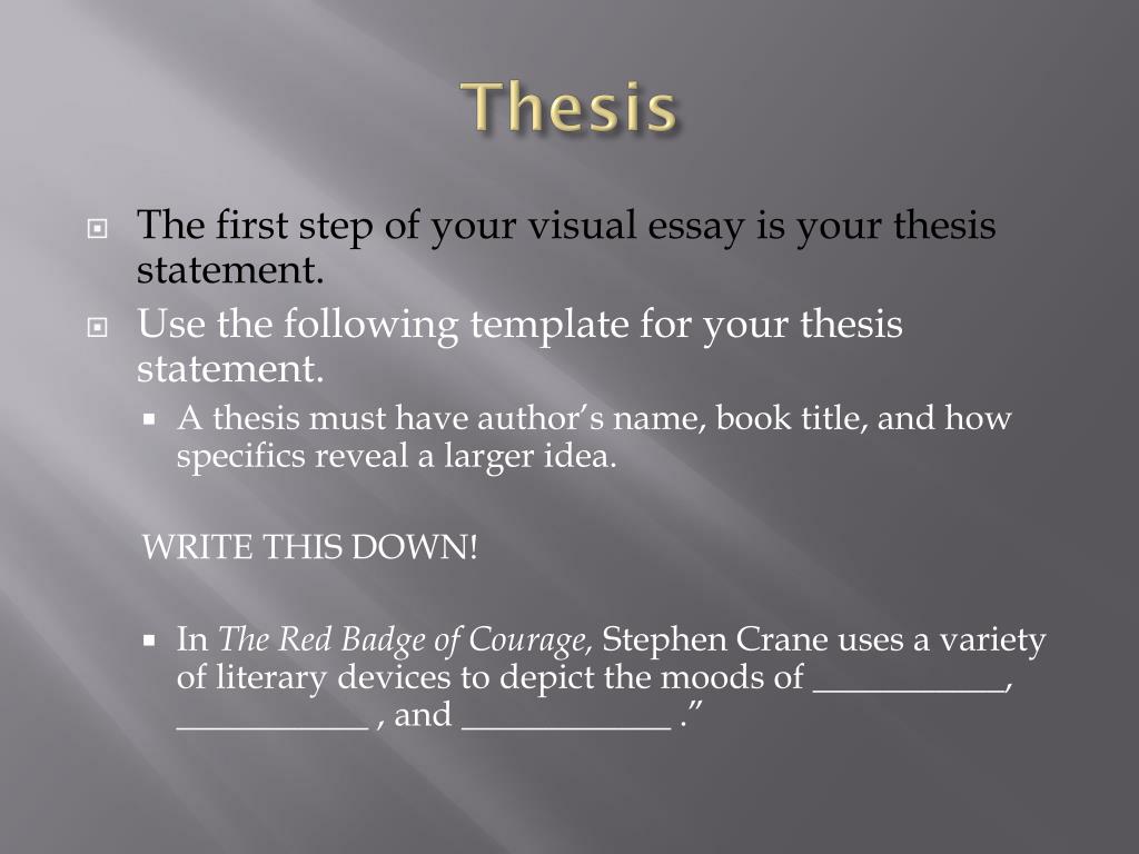 PPT Introduction to Your Visual Essay PowerPoint Presentation, free