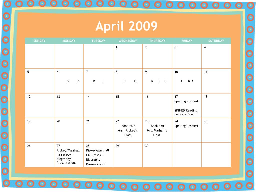 PPT 20082009 School Year Calendar PowerPoint Presentation, free