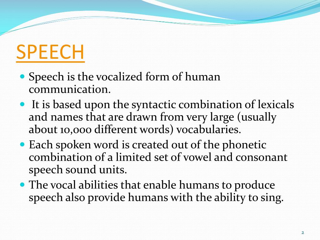 PPT SPEECH PowerPoint Presentation, free download ID2162721