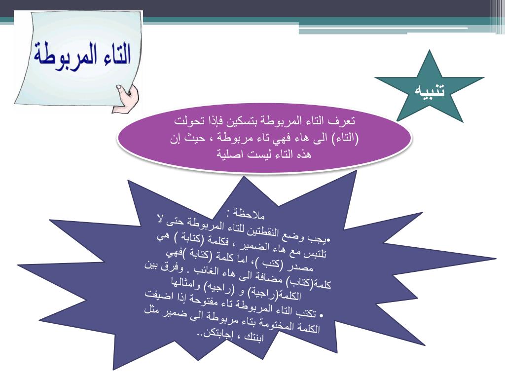 التاء المربوطة والتاء المفتوحة والهاء بوربوينت
