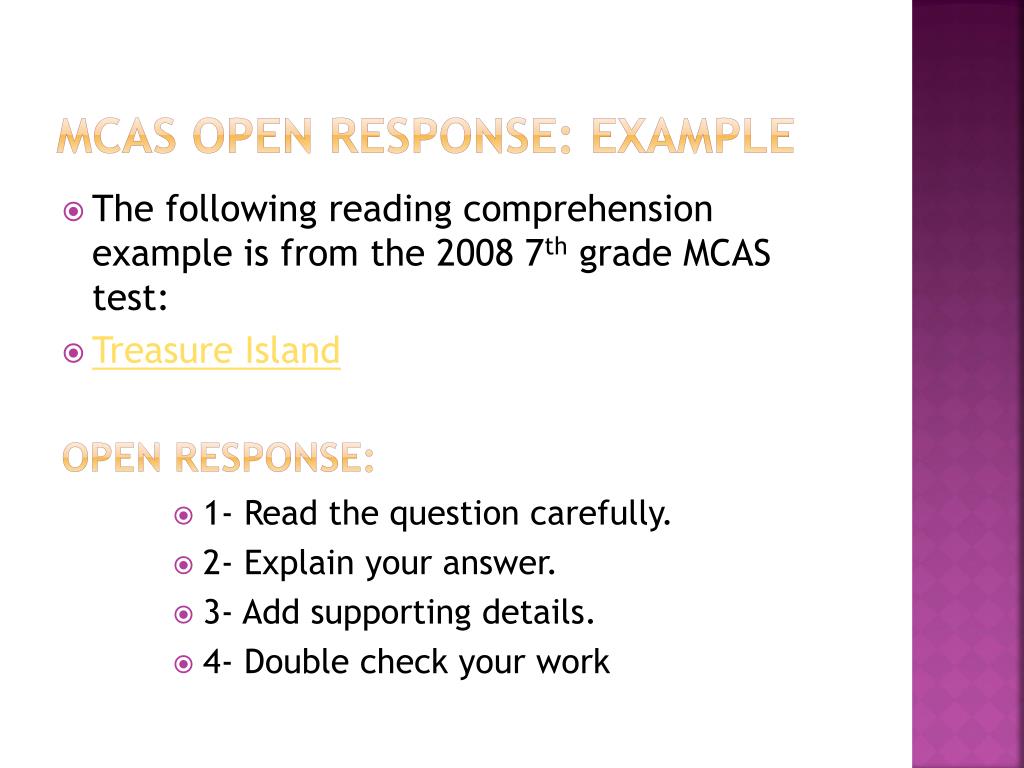 PPT MCAS Open Response PowerPoint Presentation, free download ID