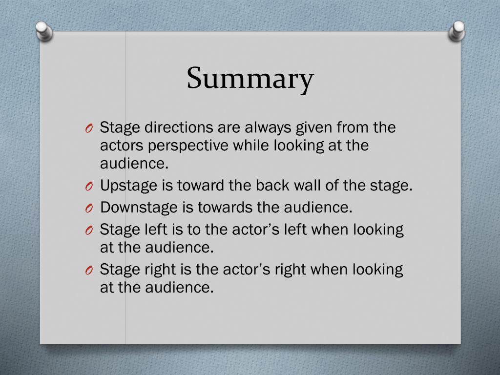 PPT Stage Directions PowerPoint Presentation, free download ID2167447
