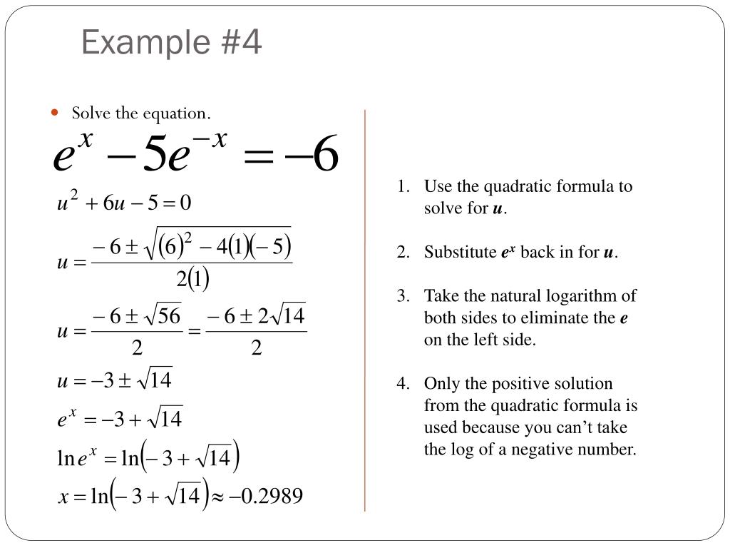 PPT Solving Exponential and Logarithmic Equations PowerPoint