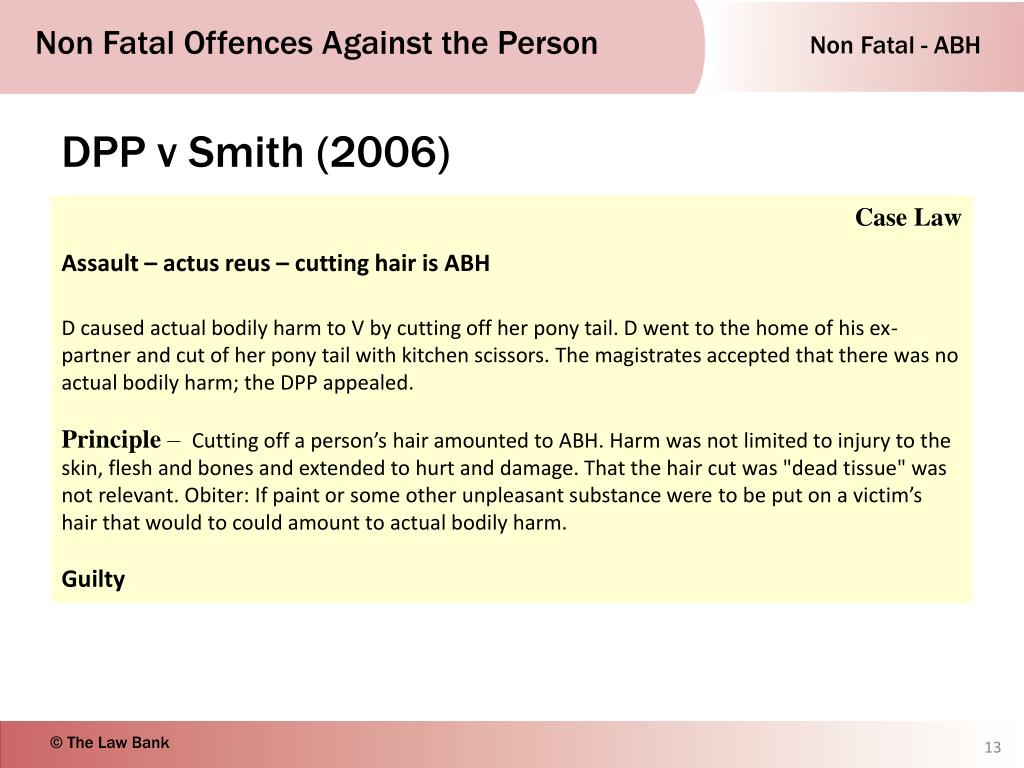 PPT Non Fatal Offences Against the Person PowerPoint Presentation