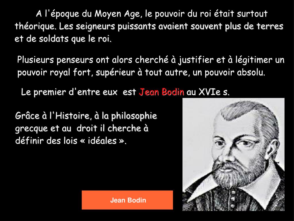 PPT I. La monarchie de droit divin un pouvoir absolu