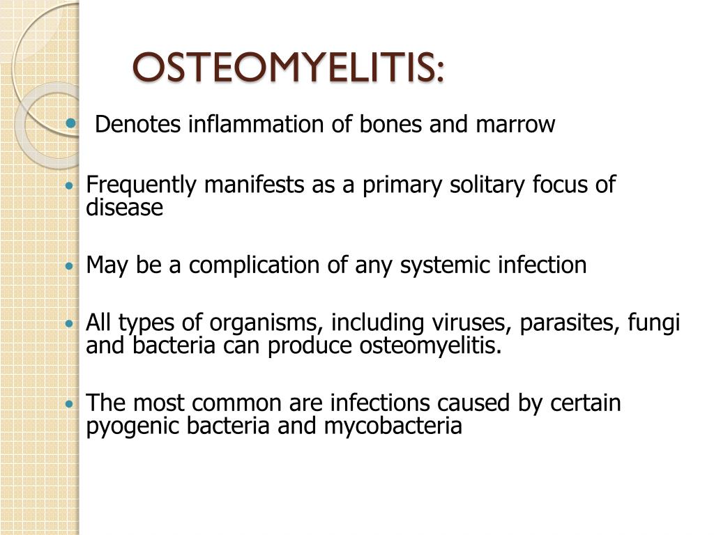 PPT MUSCULOSKELETAL BLOCK Pathology Lecture 2 OSTEOMYELITIS and