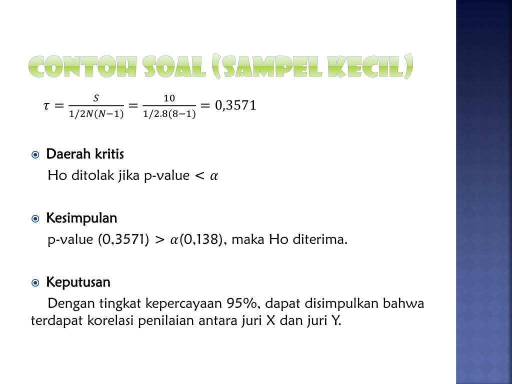 Ppt Koefisien Korelasi Kendall Tau Powerpoint Presentation Id
