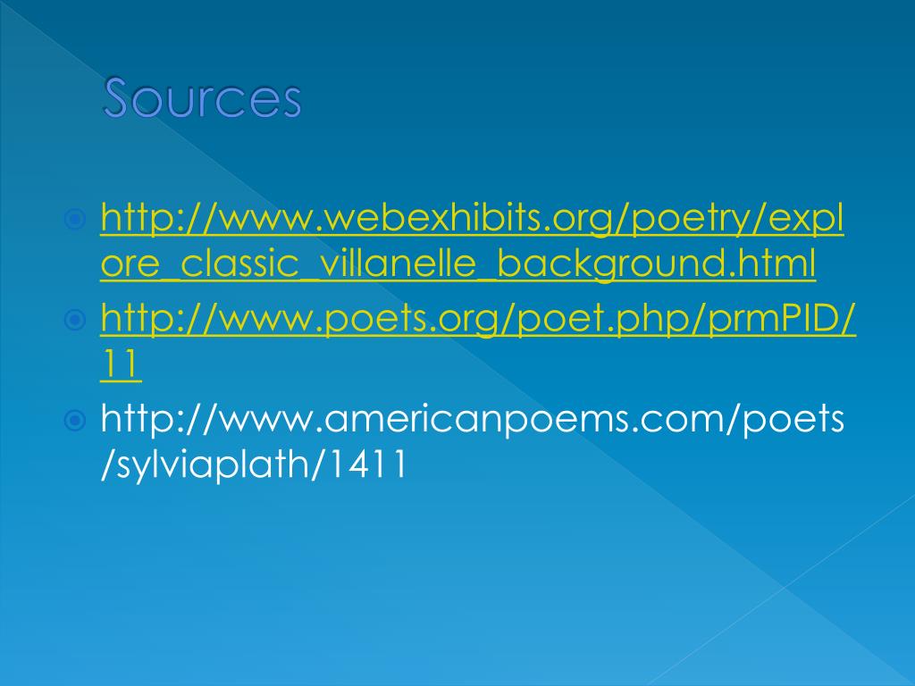 PPT Sylvia Plath and The Villanelle PowerPoint Presentation, free