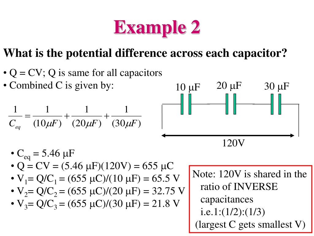 Potential Difference Across Capacitors In Parallel Electronic Diagram