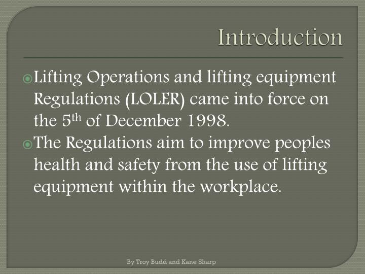 PPT Lifting Operations and lifting equipment Regulations (LOLER) 1998