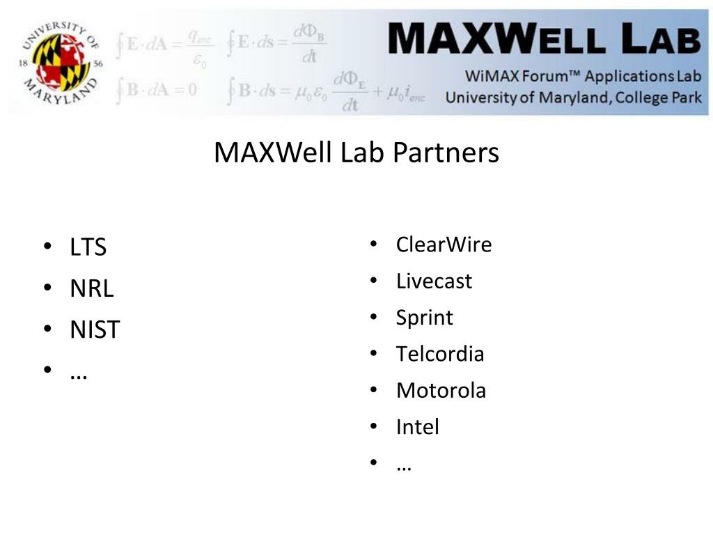 PPT MAXWell Lab Environmental Evolution in 4G Testing PowerPoint