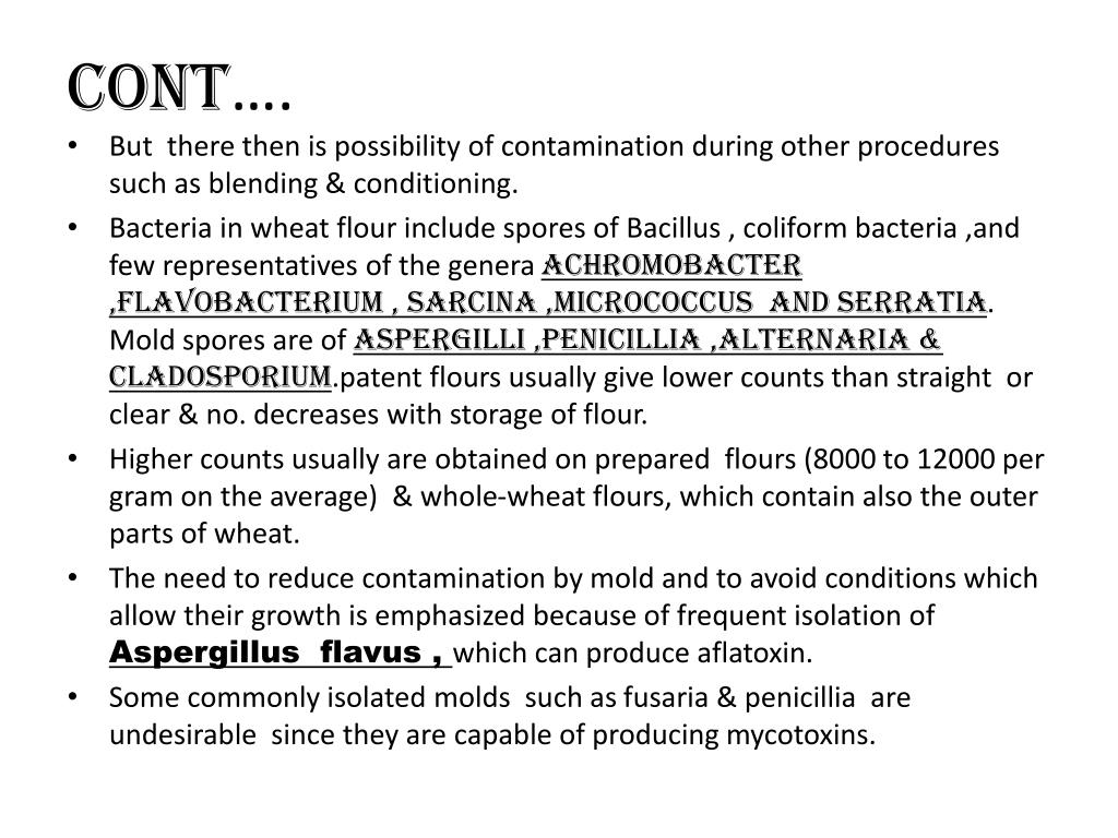 PPT Contamination, preservation and spoilage of cereals &cereal