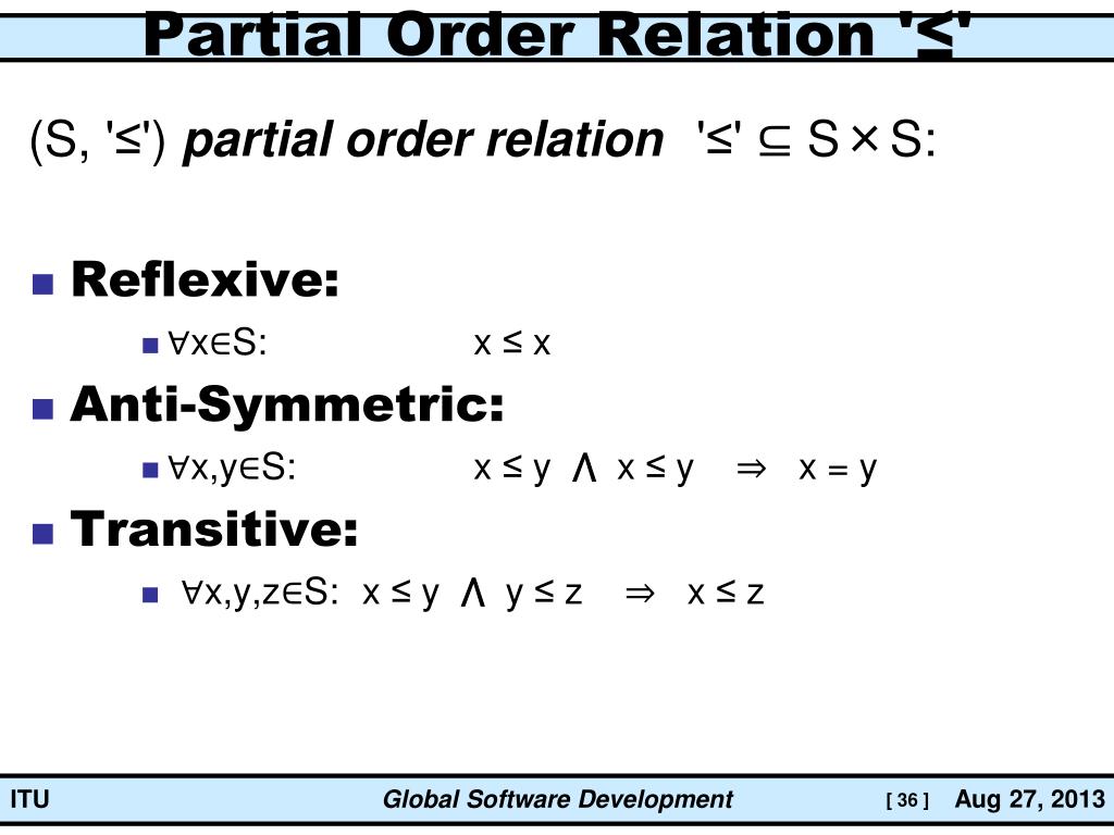 Equivalence Relation Vs Partial Order