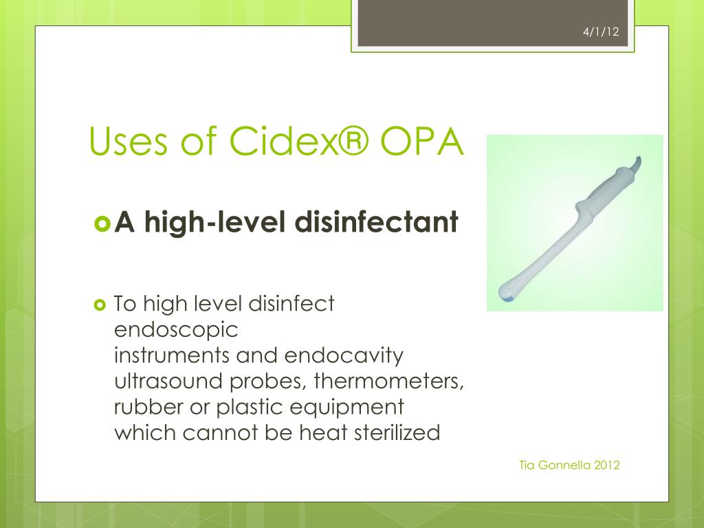 PPT St Elizabeth Health Care Cidex ® OPA Handling Safety Guidelines