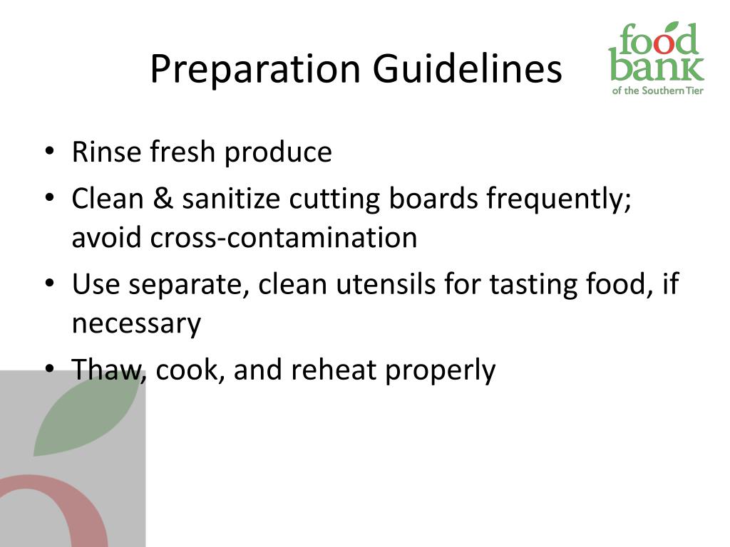 PPT “Safe Food Handling Practices for Meal Site Workers” PowerPoint