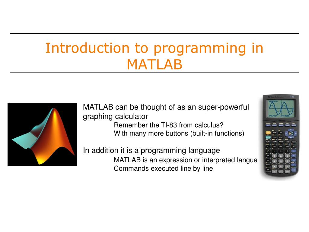 PPT Introduction to programming in MATLAB PowerPoint Presentation