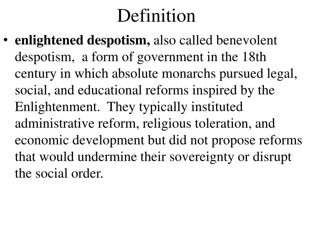 PPT “ Enlightened Despotism ” PowerPoint Presentation, free download